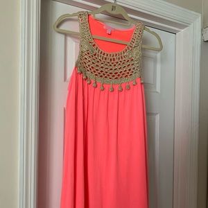Lilly Pulitzer Coral and Gold Size L Dress